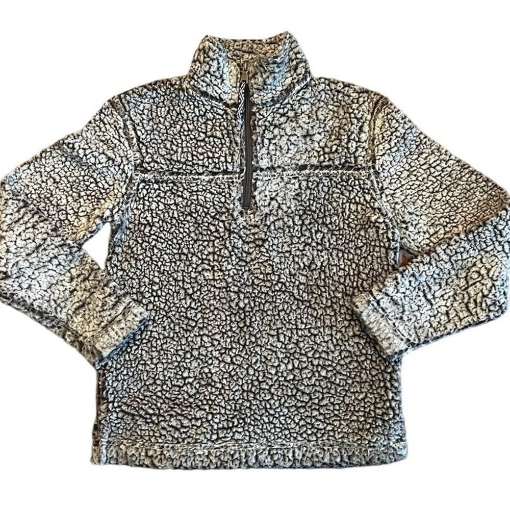 Boxercraft Fuzzy Fleece Sherpa Pullover Jacket Youth M Kids‎ Frosty Gray Cozy
